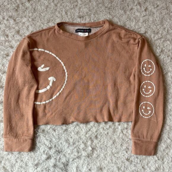 Limited Too Other - Limited Too Y2K Kids Girls Size 8 Orange Smiley Faces Long Sleeve Shirt